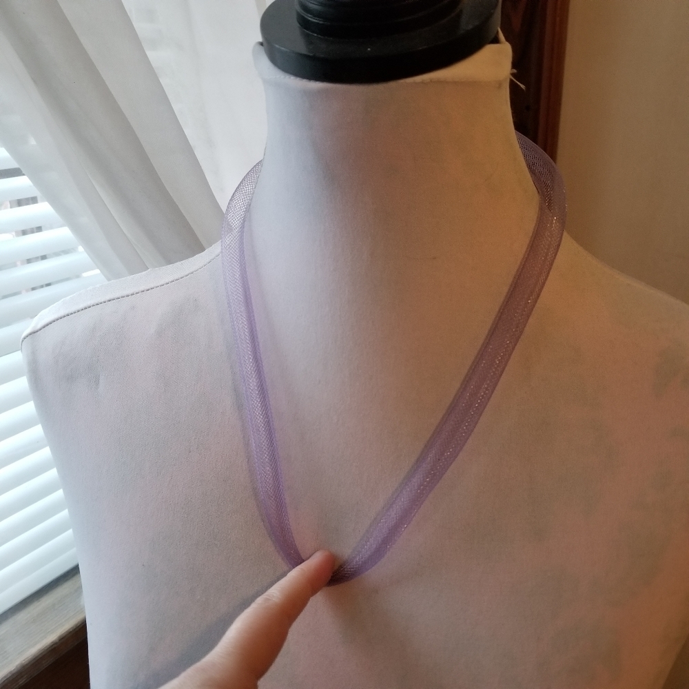 Relisted-Sajen mesh necklace Sterling Silver woven tube lavender purple - Picture 13 of 13